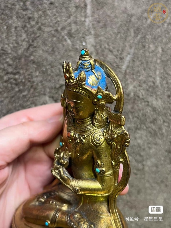 古玩銅器文殊菩薩真品鑒賞圖