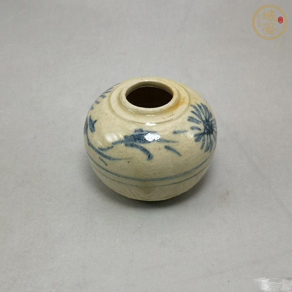 古玩陶瓷青花花卉紋水盂 真品鑒賞圖