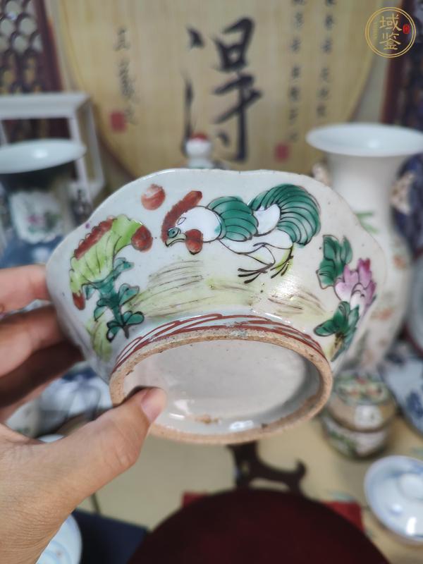 古玩陶瓷粉彩花口碗  真品鑒賞圖