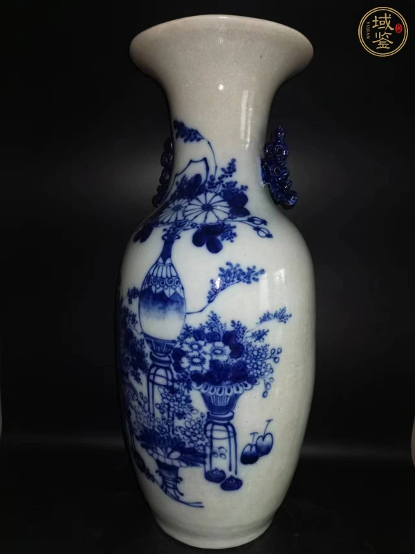 古玩陶瓷博古圖青花瓶真品鑒賞圖