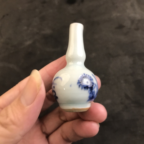 古玩陶瓷一口價康熙花卉紋青花葫蘆瓶拍賣,當前價格666元