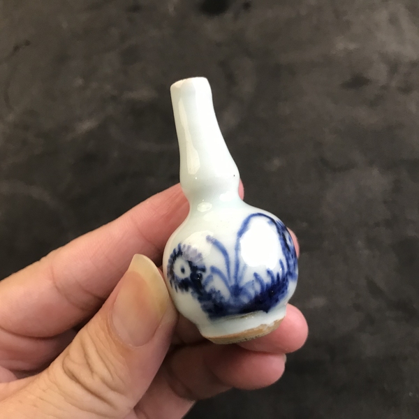 古玩陶瓷一口價康熙花卉紋青花葫蘆瓶拍賣,當前價格666元