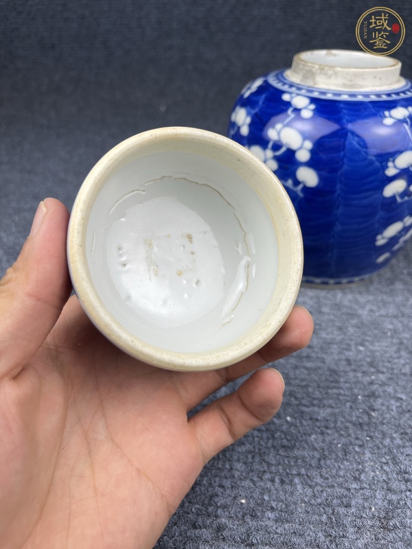 古玩陶瓷青花冰梅紋蓋罐真品鑒賞圖