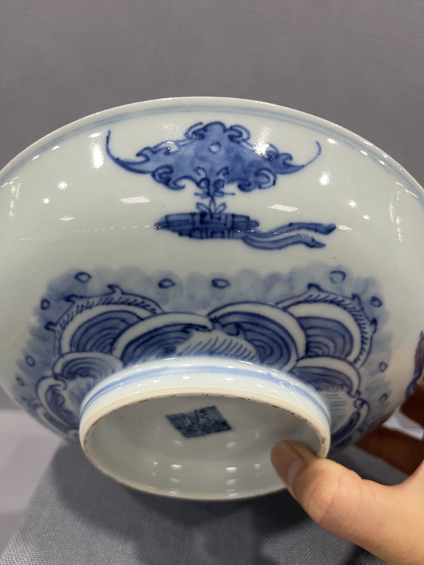 古玩陶瓷青花壽山福海圖淺碗拍賣,當(dāng)前價(jià)格8888元