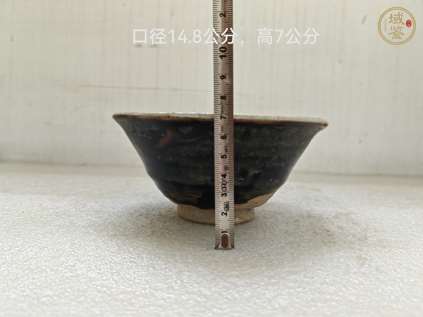 古玩陶瓷磁州窯雙色釉茶碗真品鑒賞圖