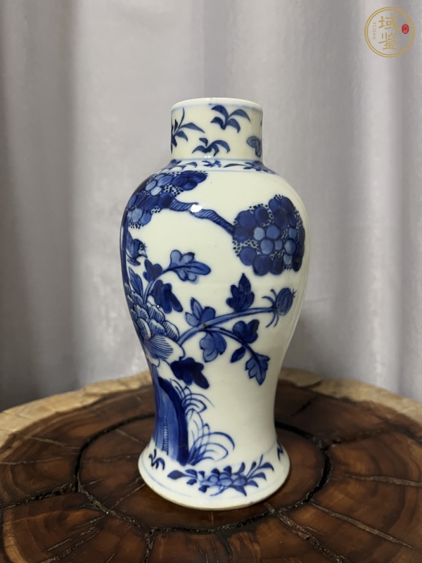 古玩陶瓷晚清青花花鳥瓶真品鑒賞圖