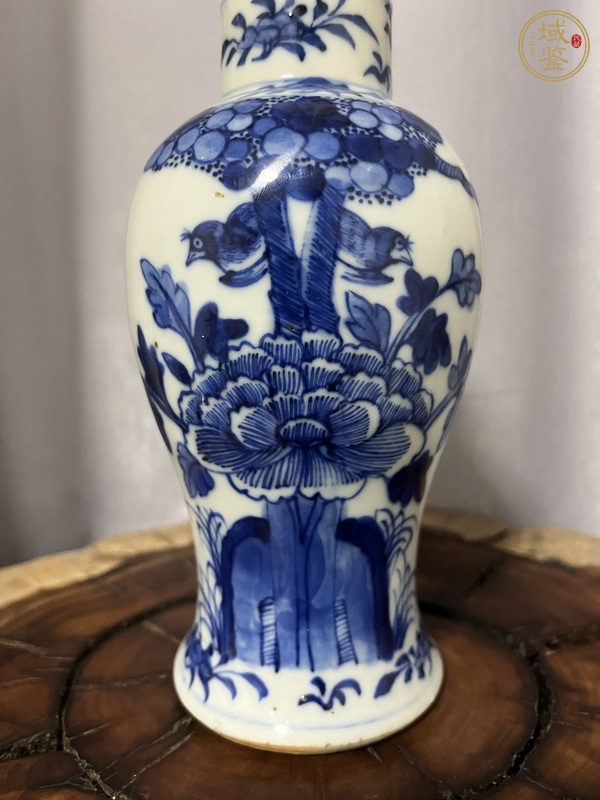 古玩陶瓷晚清青花花鳥瓶真品鑒賞圖