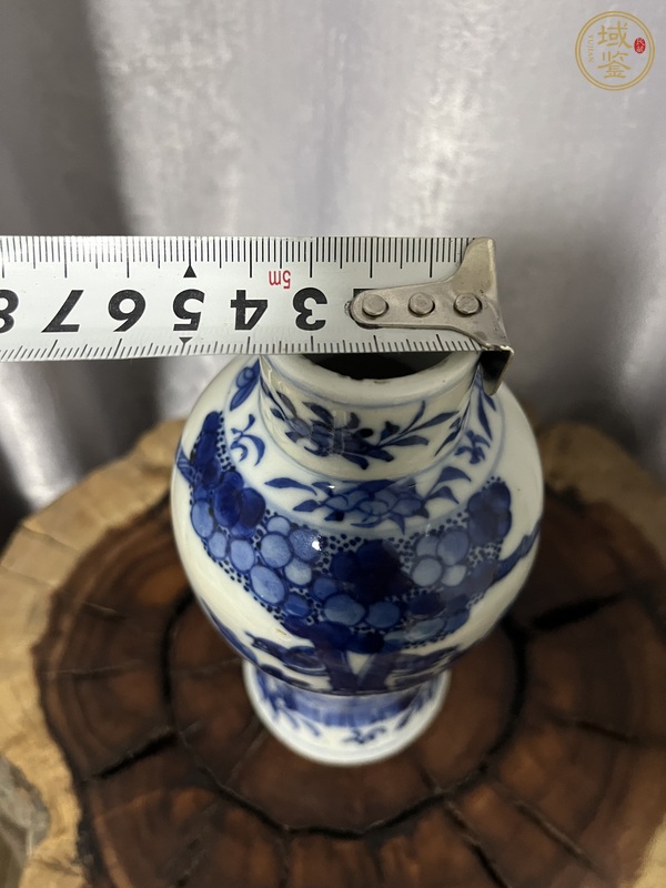 古玩陶瓷晚清青花花鳥瓶真品鑒賞圖