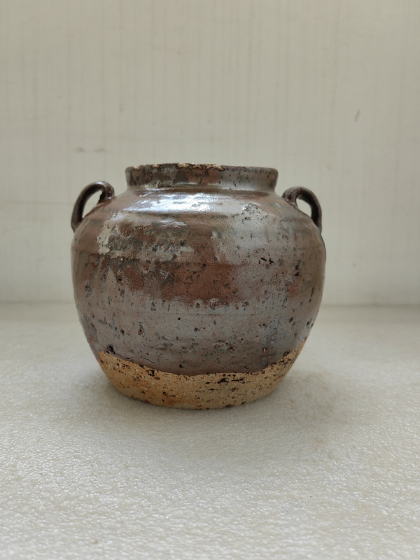 古玩陶瓷磁州窯紫金釉雙系罐拍賣,當(dāng)前價(jià)格198元