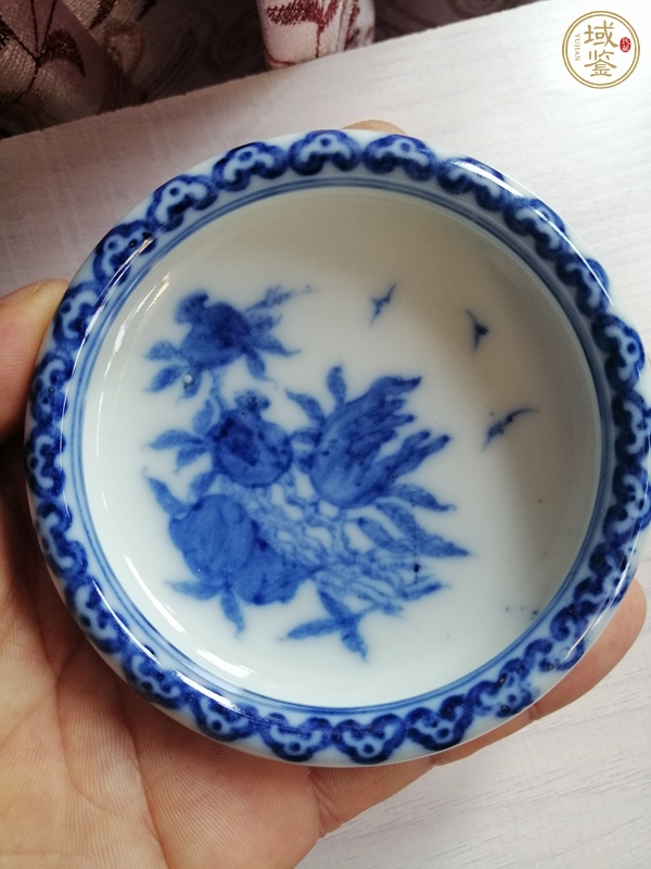 古玩陶瓷福壽三多紋青花洗真品鑒賞圖