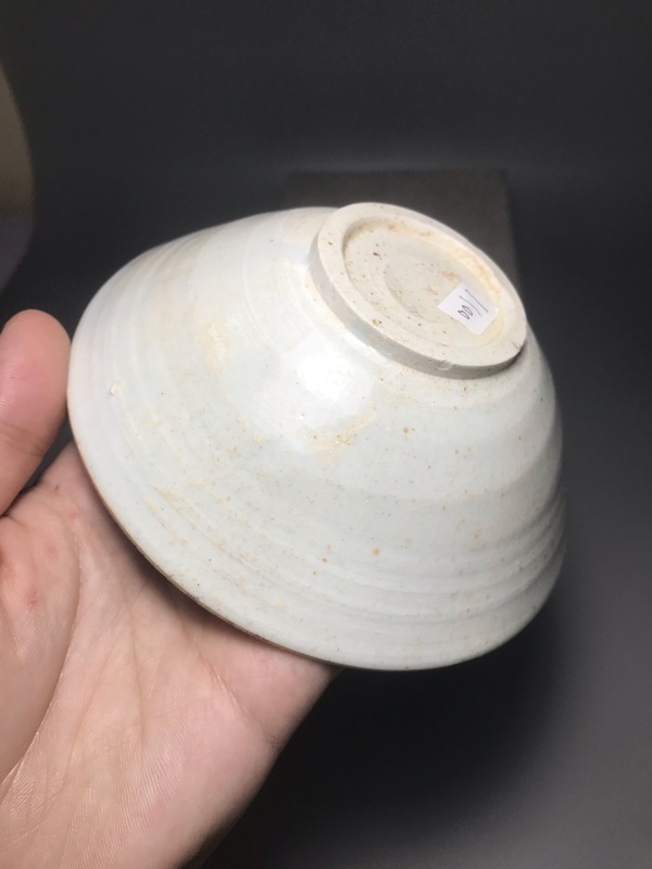古玩陶瓷精美青白釉出筋梅花斗笠碗拍賣,當前價格999元