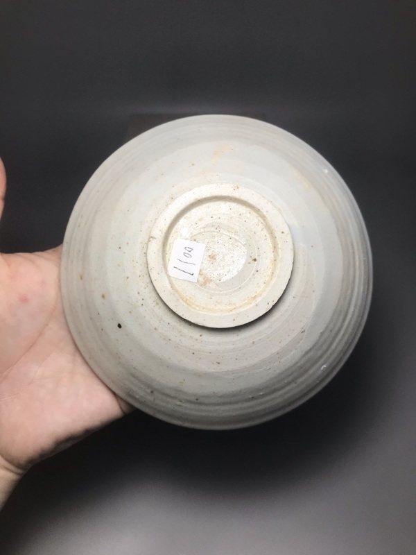 古玩陶瓷精美青白釉出筋梅花斗笠碗拍賣,當前價格999元
