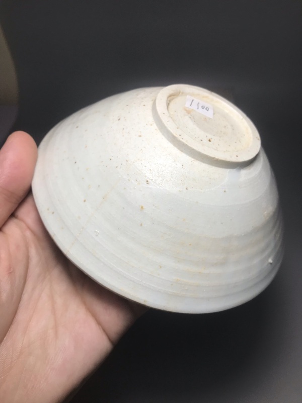 古玩陶瓷精美青白釉出筋梅花斗笠碗拍賣,當前價格999元