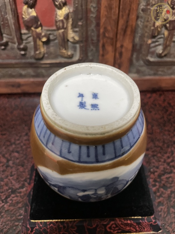 古玩陶瓷醬地開創(chuàng)青花罐真品鑒賞圖