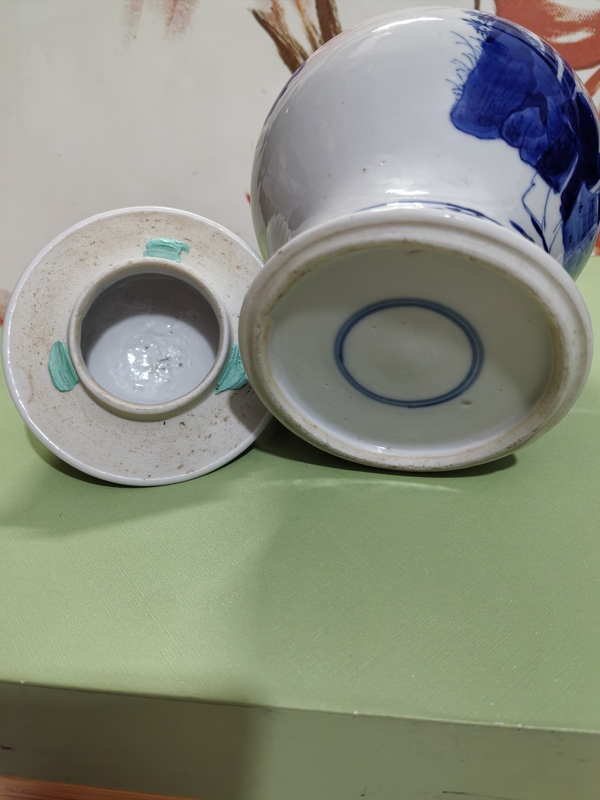 古玩陶瓷清光緒青花仕女嬰戲圖將軍罐拍賣,當前價格4800元