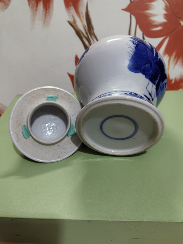 古玩陶瓷清光緒青花仕女嬰戲圖將軍罐拍賣,當前價格4800元