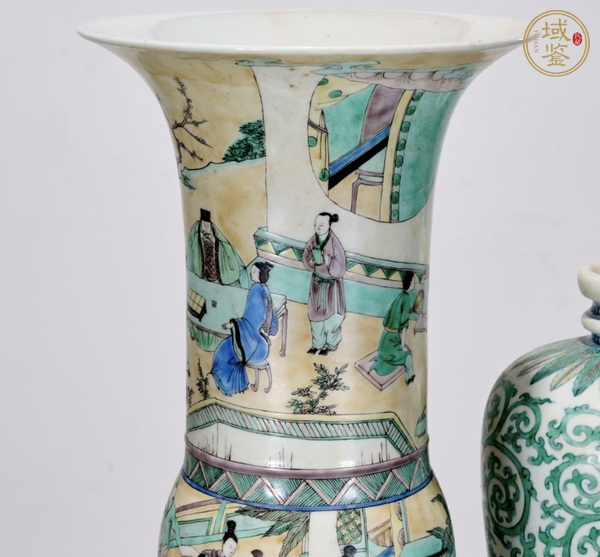 古玩陶瓷粉彩花觚真品鑒賞圖