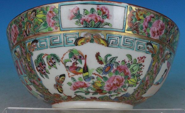 古玩陶瓷請(qǐng)代咸豐廣彩開窗人物潘趣大碗拍賣,當(dāng)前價(jià)格9800元