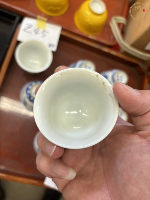 古玩陶瓷日本大正青花梵文杯真品鑒賞圖