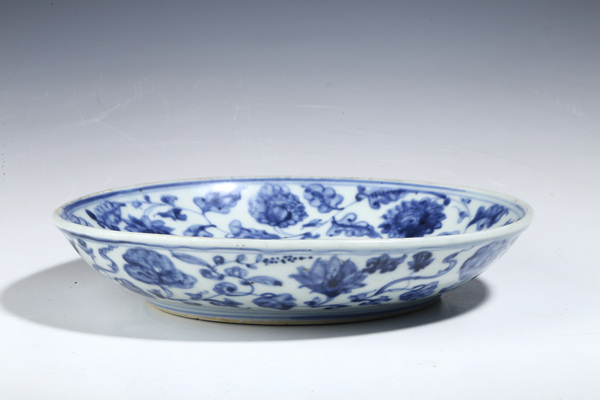 古玩陶瓷明中·青花花卉紋盤拍賣,當前價格23800元