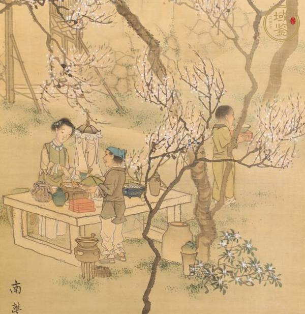 古玩字畫賞花真品鑒賞圖