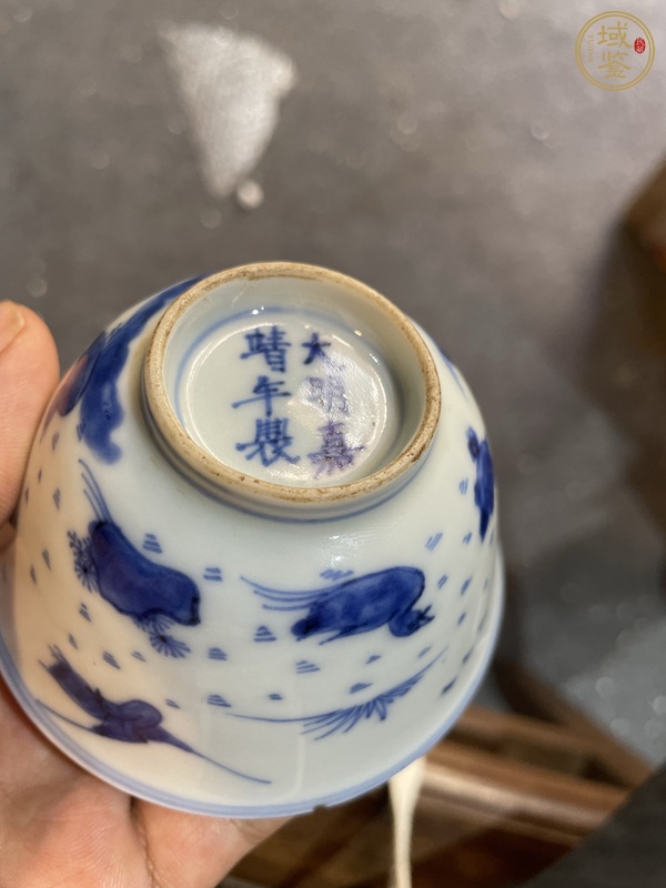 古玩陶瓷清早期青花蘆雁圖杯真品鑒賞圖