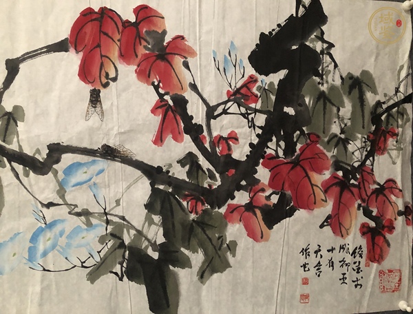 古玩字畫紅葉飄舞聲高遠真品鑒賞圖