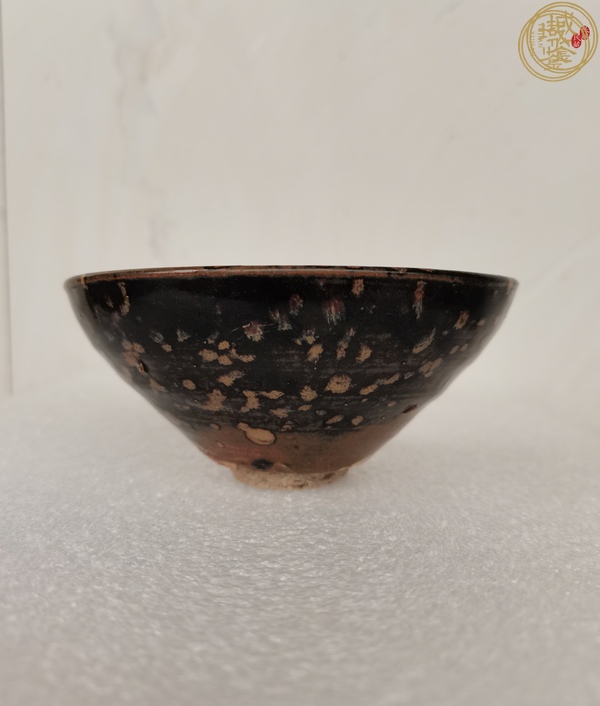 古玩陶瓷吉州窯玳瑁釉盞真品鑒賞圖