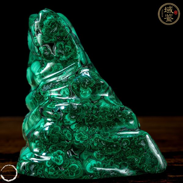 古玩玉器天然孔雀石山子擺件真品鑒賞圖