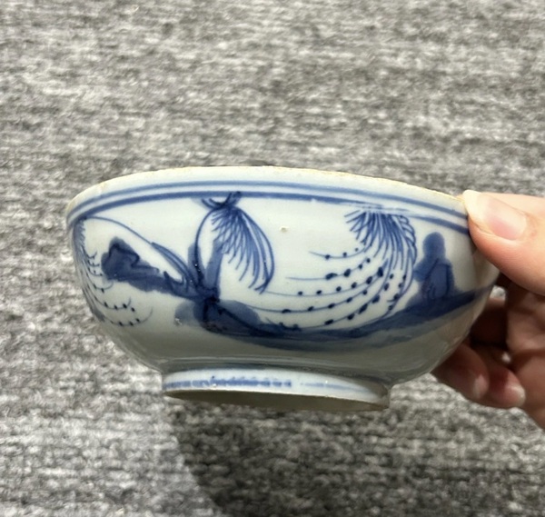 古玩陶瓷明天啟青花山水紋碗拍賣,當前價格3000元