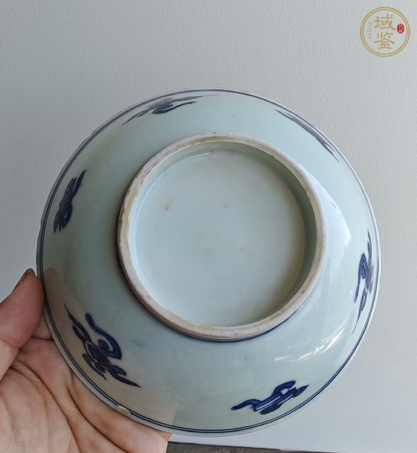 古玩陶瓷康熙青花云鶴紋碗真品鑒賞圖