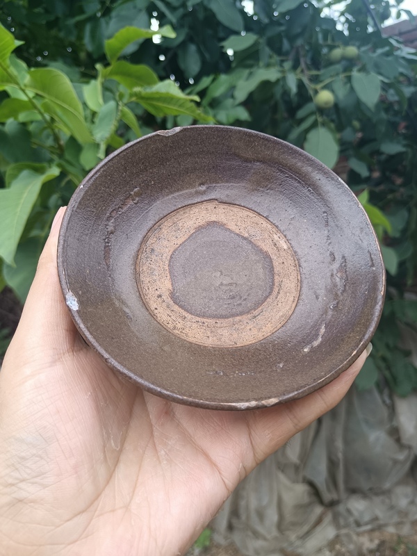 古玩陶瓷元末明初~磁州窯窯變褐釉茶碗拍賣,當前價格10元