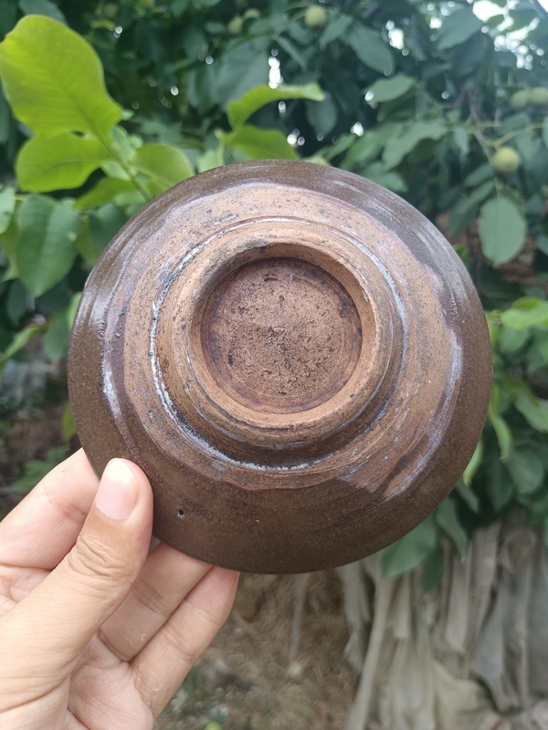 古玩陶瓷元末明初~磁州窯窯變褐釉茶碗拍賣,當前價格10元
