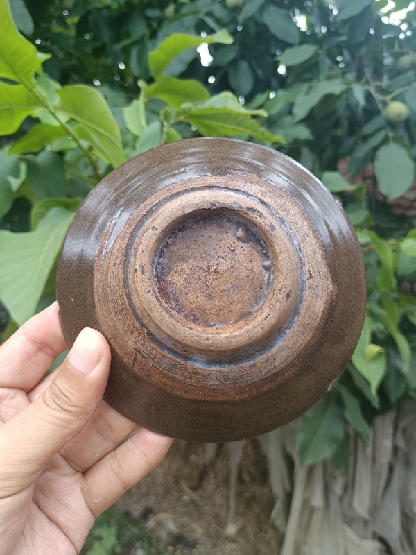 古玩陶瓷元末明初~磁州窯窯變褐釉茶碗拍賣,當前價格5元