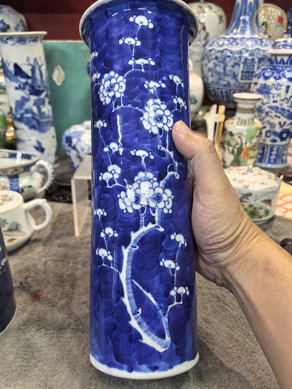 古玩陶瓷青花冰梅花觚真品鑒賞圖