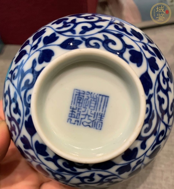 古玩陶瓷青花纏枝花卉紋茶碗，注意品相真品鑒賞圖