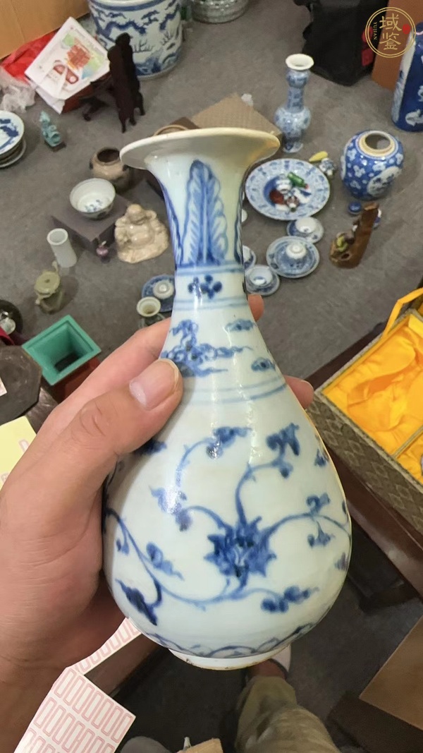 古玩陶瓷青花玉壺春瓶真品鑒賞圖