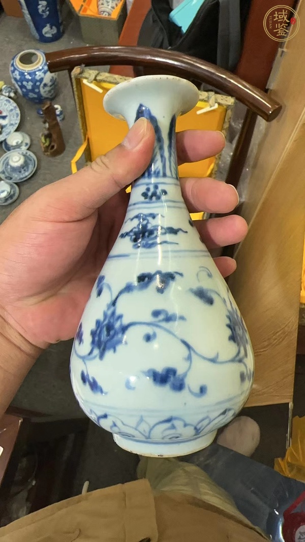 古玩陶瓷青花玉壺春瓶真品鑒賞圖