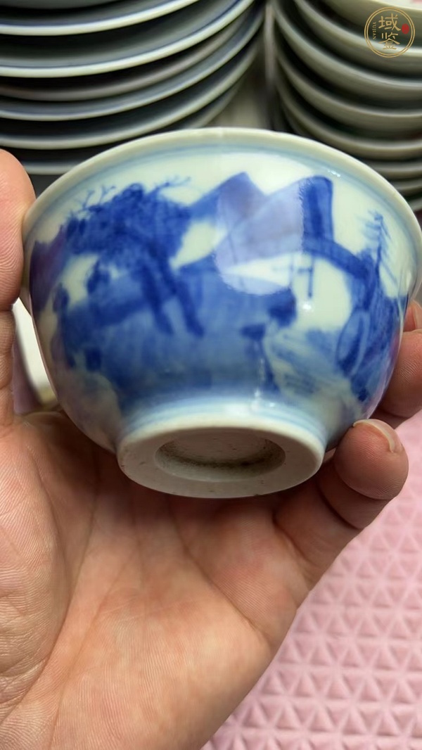 古玩陶瓷山水紋青花杯真品鑒賞圖