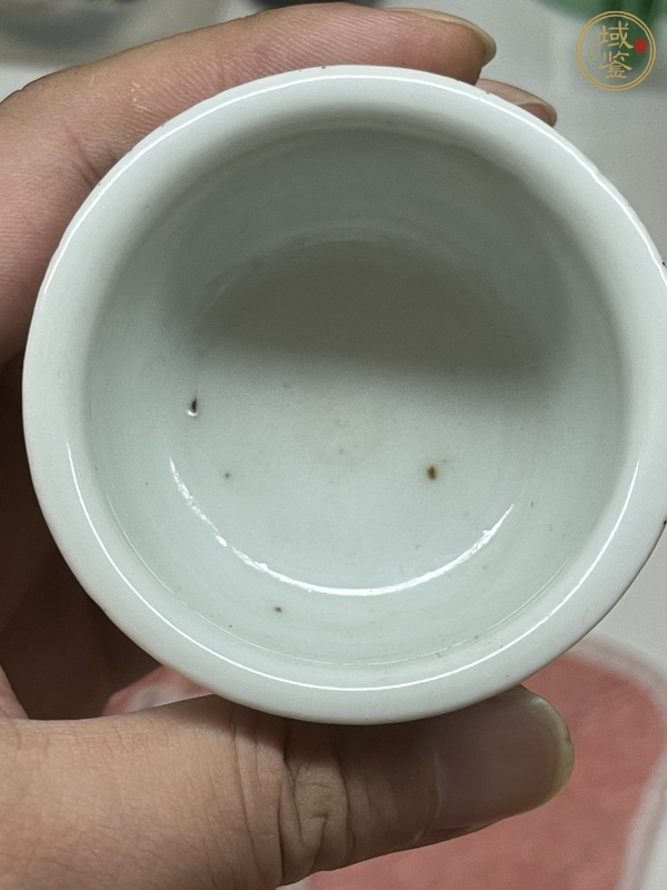 古玩陶瓷青花山水人物高足杯真品鑒賞圖