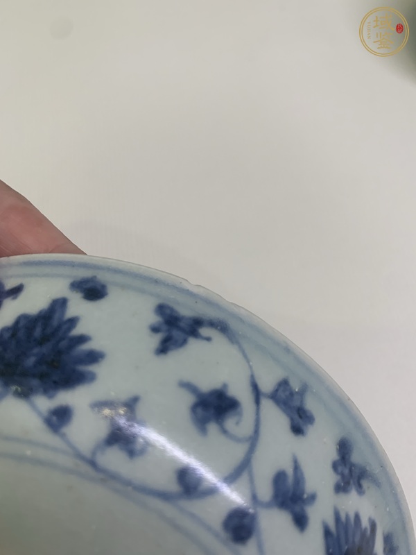 古玩陶瓷人物紋青花臥足洗真品鑒賞圖