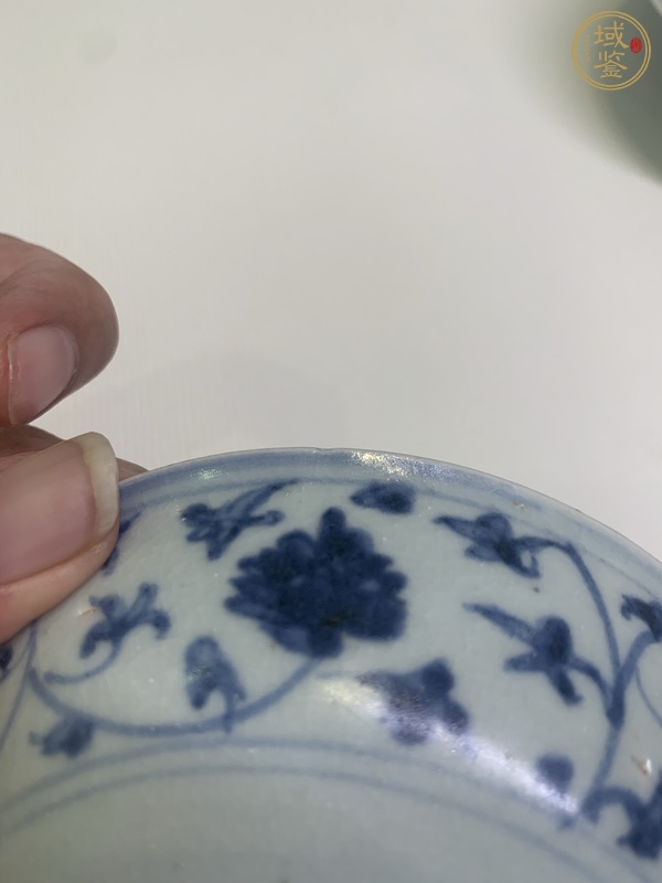 古玩陶瓷人物紋青花臥足洗真品鑒賞圖