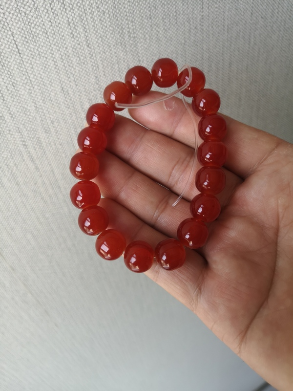 古玩玉器紅瑪瑙珠串拍賣,當前價格268元