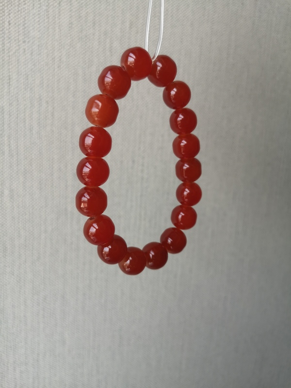 古玩玉器紅瑪瑙珠串拍賣,當前價格268元