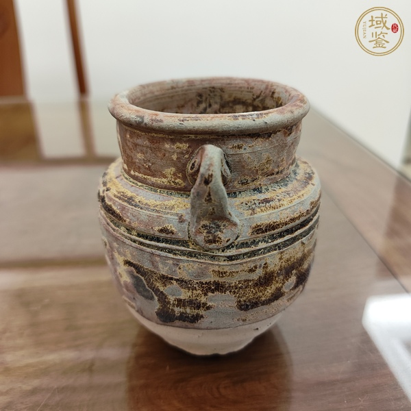 古玩陶瓷褐釉雙系罐真品鑒賞圖