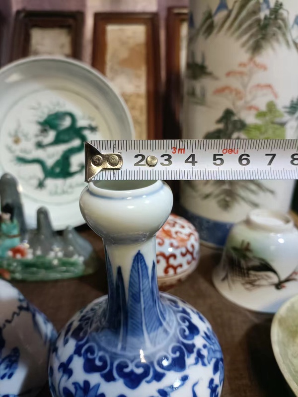 古玩陶瓷光緒花卉紋青花洗口瓶拍賣,當前價格8888元