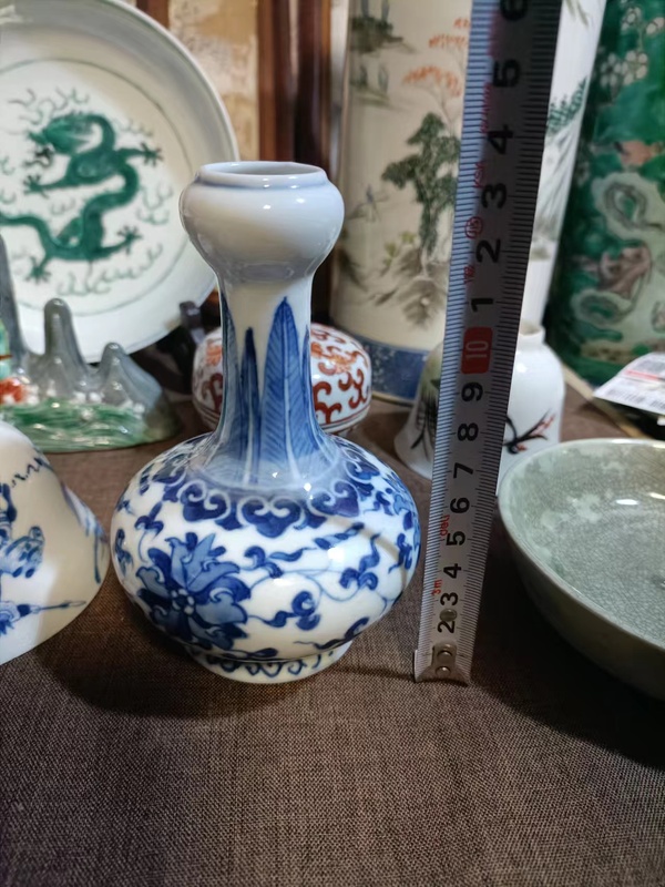 古玩陶瓷光緒花卉紋青花洗口瓶拍賣,當前價格8888元