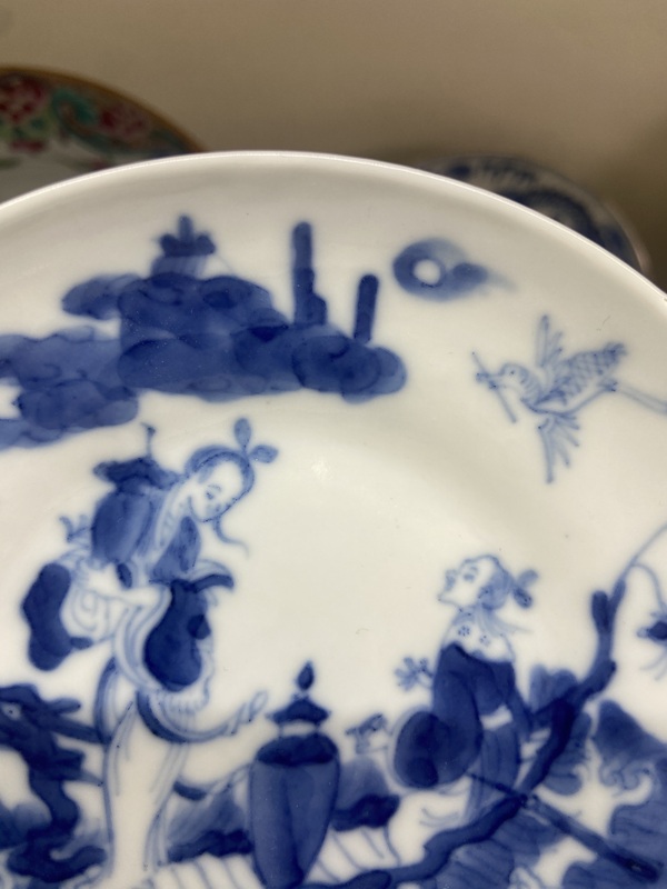 古玩陶瓷道光 仙人乘槎海屋添籌青花盤(pán)拍賣,當(dāng)前價(jià)格2200元
