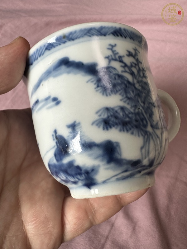 古玩陶瓷青花把杯真品鑒賞圖