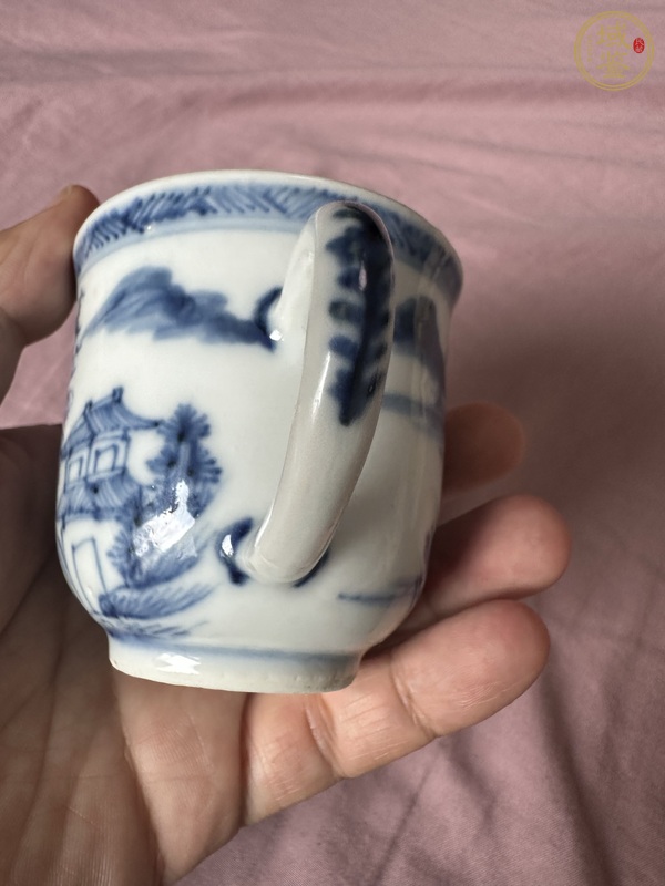 古玩陶瓷青花把杯真品鑒賞圖